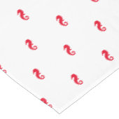 Nappe Seahorse rouge blanc animaux de mer motif moderne  (Angle)