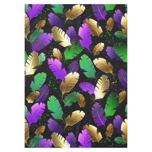 Nappe Seamless Pattern with Mardi Gras feathers (Devant)