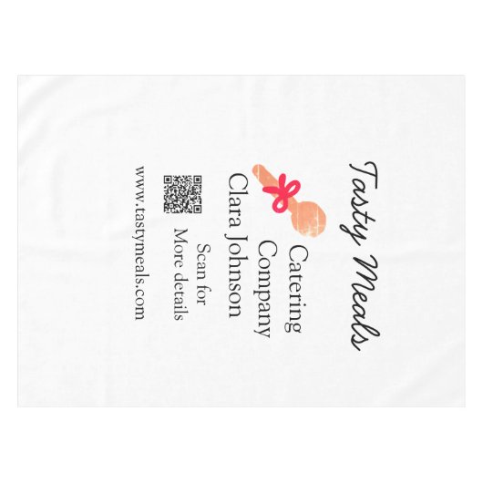 Nappe Services de restauration ajouter nom QR code site  (Devant (Horizontal))