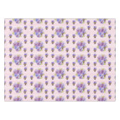 Nappe Shabby Chic Rose Stripe Viola Pansy Motif Floral (Devant (Horizontal))