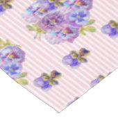 Nappe Shabby Chic Rose Stripe Viola Pansy Motif Floral (Angle)