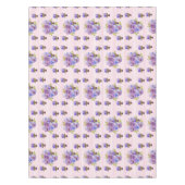 Nappe Shabby Chic Rose Stripe Viola Pansy Motif Floral (Devant)