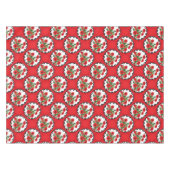 Nappe Shabby Chic Rouge, Black & White Poppies Florales (Devant (Horizontal))