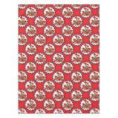 Nappe Shabby Chic Rouge, Black & White Poppies Florales (Devant)