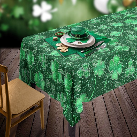 Nappe Shamrocks scintillants et torsades ID289