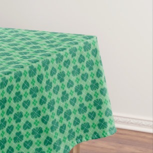 Nappe Shamrocks verts et Jacquards de coeur Motif