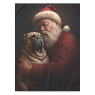 Nappe Shar Pei avec Noël Festif du Père Noël