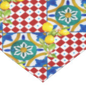 Nappe Sicilien, majolica, tuiles, citrons (Angle)