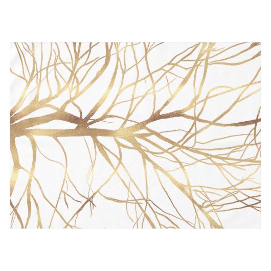 Nappe Silhouette de l'arbre d'or moderne Conception blan (Devant (Horizontal))