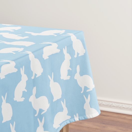 Nappe Silhouettes de lapins mignons sur fond bleu de Pâq (In Situ)