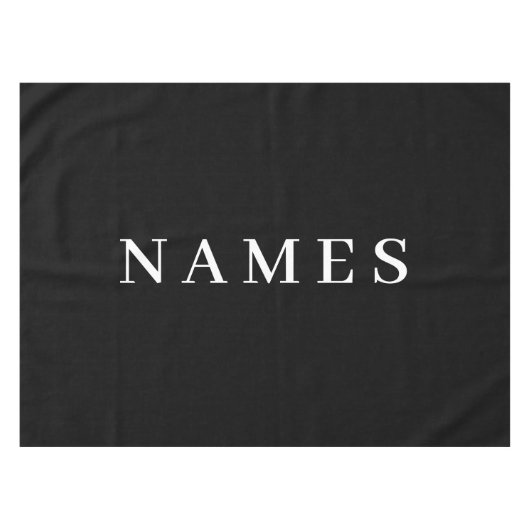 Nappe Simple Black Custom Ajouter Votre Nom Élégant (Devant (Horizontal))