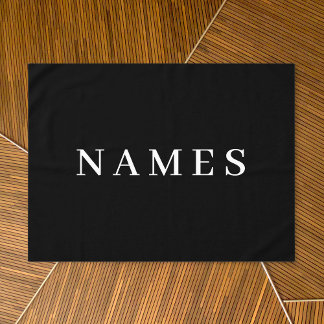 Nappe Simple Black Custom Ajouter Votre Nom Élégant