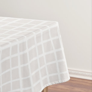 Nappe Simple grille géométrique beige blanc vérification