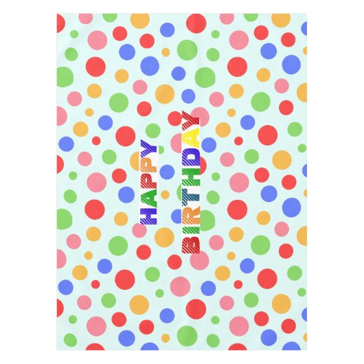 Nappe Simple moderne rouge vert Polka dot fête d'anniver (Devant)