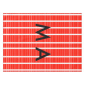 Nappe Simple monogramme ajouter votre nom lettre man min (Devant (Horizontal))