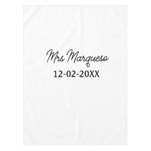 Nappe simple monogramme minimaliste Mme M. nom date anné