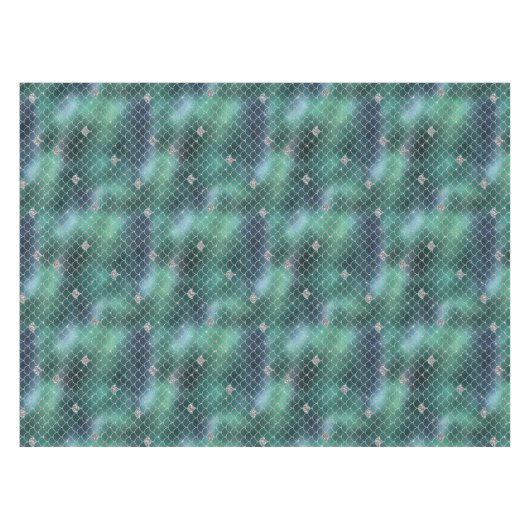 Nappe Sirène Silver Turquoise Vert Océan Glitz (Devant (Horizontal))