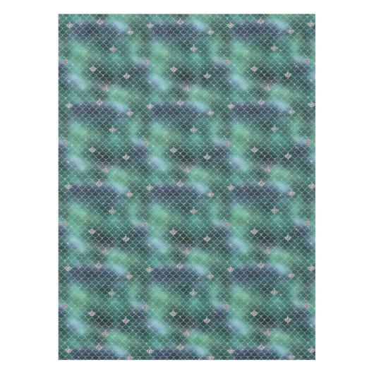 Nappe Sirène Silver Turquoise Vert Océan Glitz (Devant)
