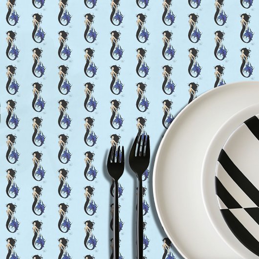 Nappe Sirène tribale bleue