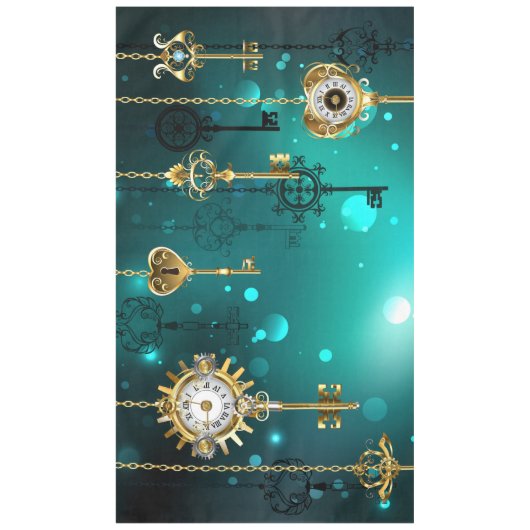 Nappe Skeleton Keys on Green Background (Devant)