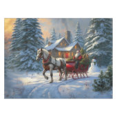 Nappe Sleigh Père Noël à cheval de Noël (Devant (Horizontal))