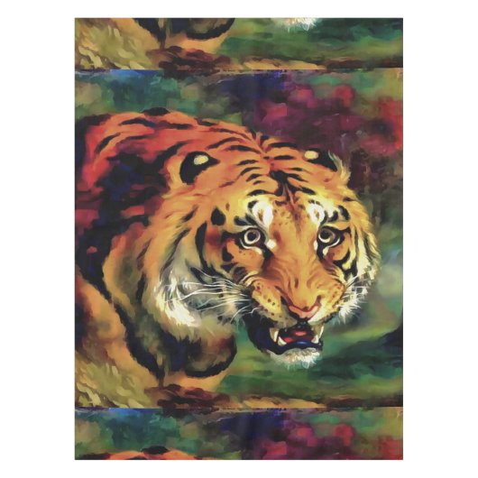 Nappe Snarling Tiger Portrait Artistique (Devant)