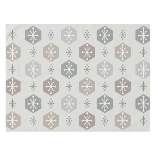 Nappe Snowflakes de Noël rétro Silver Gold (Devant (Horizontal))