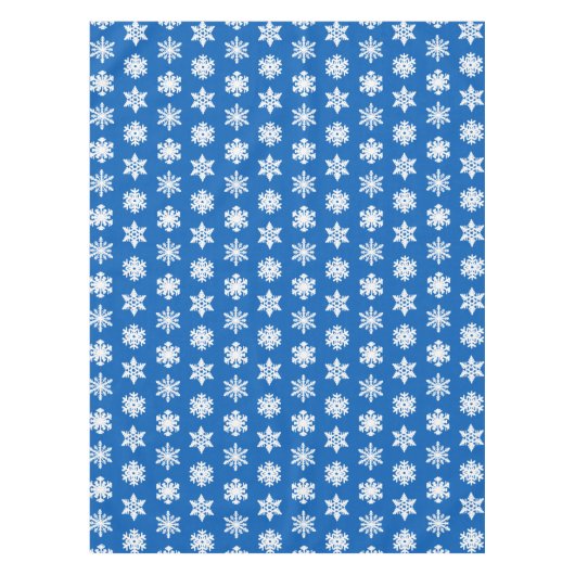 Nappe Snowflakes Ikat - Cobalt bleu et blanc (Devant)