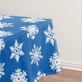Nappe Snowflakes Ikat - Cobalt bleu et blanc (In Situ)