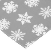 Nappe Snowflakes Ikat - Gris de charbon et blanc (Angle)