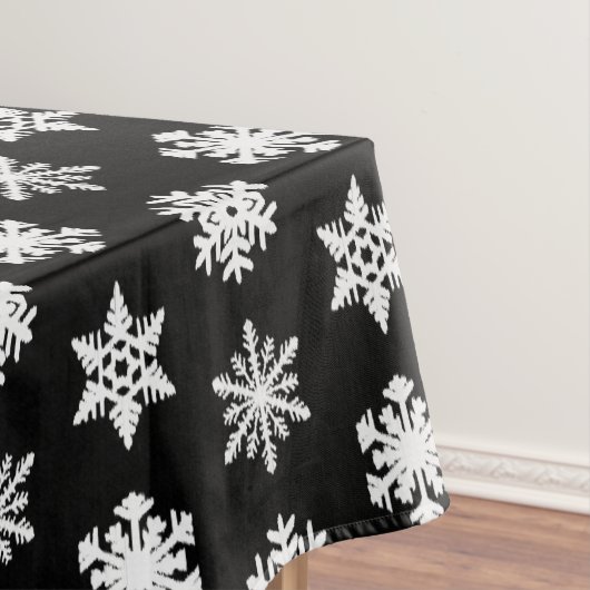 Nappe Snowflakes Ikat - Noir et blanc (In Situ)