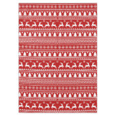 Nappe Snowflakes rouge et blanc de rennes de Noël classi (Devant)