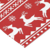 Nappe Snowflakes rouge et blanc de rennes de Noël classi (Angle)