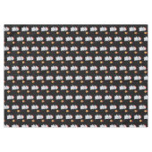 Nappe Snowman mignon et Snowflakes sur noir (Devant (Horizontal))