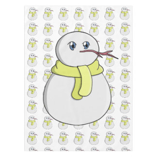 Nappe Snowman portant une écharpe jaune