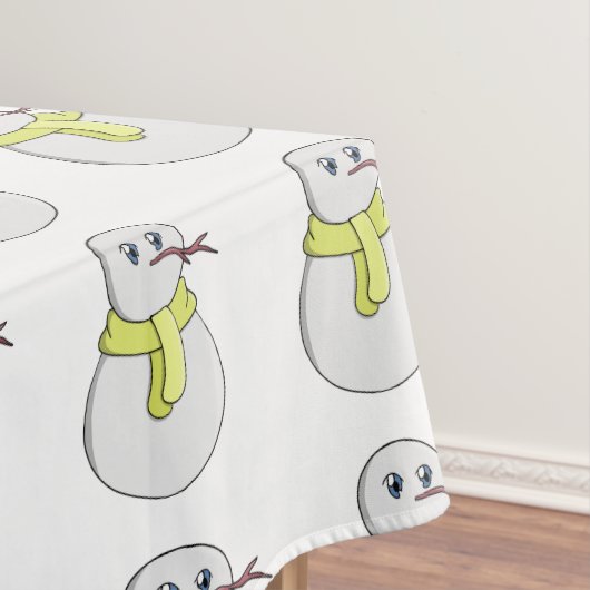 Nappe Snowman portant une écharpe jaune (In Situ)