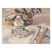 Nappe Snowman vintage dans le dessin de neige (Devant (Horizontal))