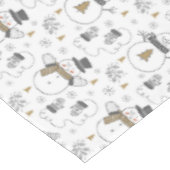 Nappe Snowmen de Noël, Arbres et Mittens (Angle)