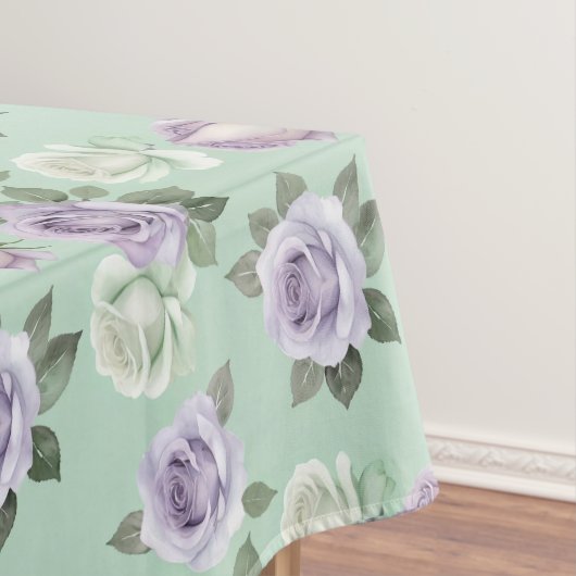 Nappe Soft Lilac And White Roses With Watercolor Effects (In Situ)