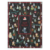 Nappe Soirée de Noël mignonne et moelleuse Animaux nordi (Devant)