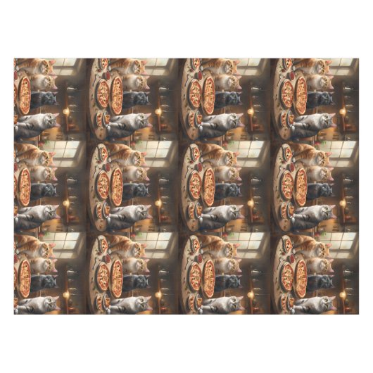 Nappe Soirée Pizza Chat, (Devant (Horizontal))