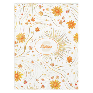 Nappe Soleil doré et rayons - avec étoile Abstraite