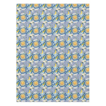 soleil méditerranéen, fleurs, citron, moitié lune,