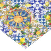 Nappe soleil sicilien, citron, carreaux méditerranéens, (Angle)