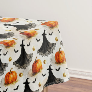 Nappe Sorcière et citrouilles Halloween