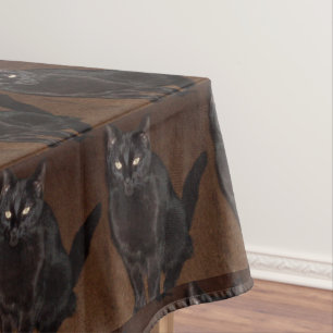 NAPPE SORCIÈRES D'HALLOWEEN CHAT NOIR