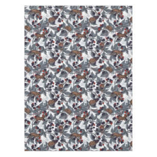 Nappe Souris et mûres sur blanc