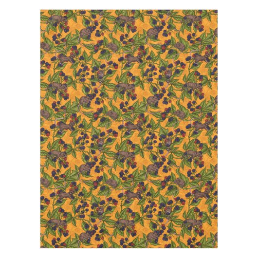 Nappe Souris et mûres sur jaune (Devant)