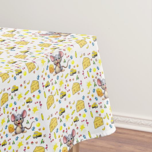 Nappe Souris Fromage Jaune Étoiles Camions Chat (In Situ)