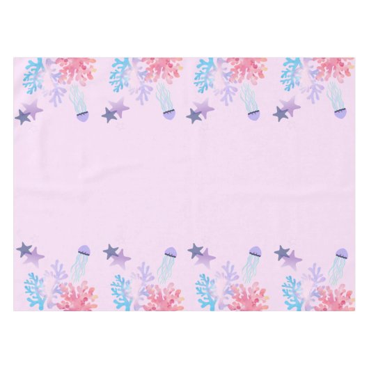 Nappe Sous l'Océan Rose et Violet Anniversaire (Devant (Horizontal))